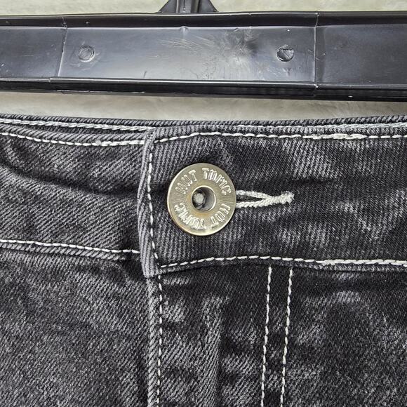 Hot Topic Double Knee Jeans Mens 30x30 Black Straight Carpenter Pants Grunge - Picture 5 of 13